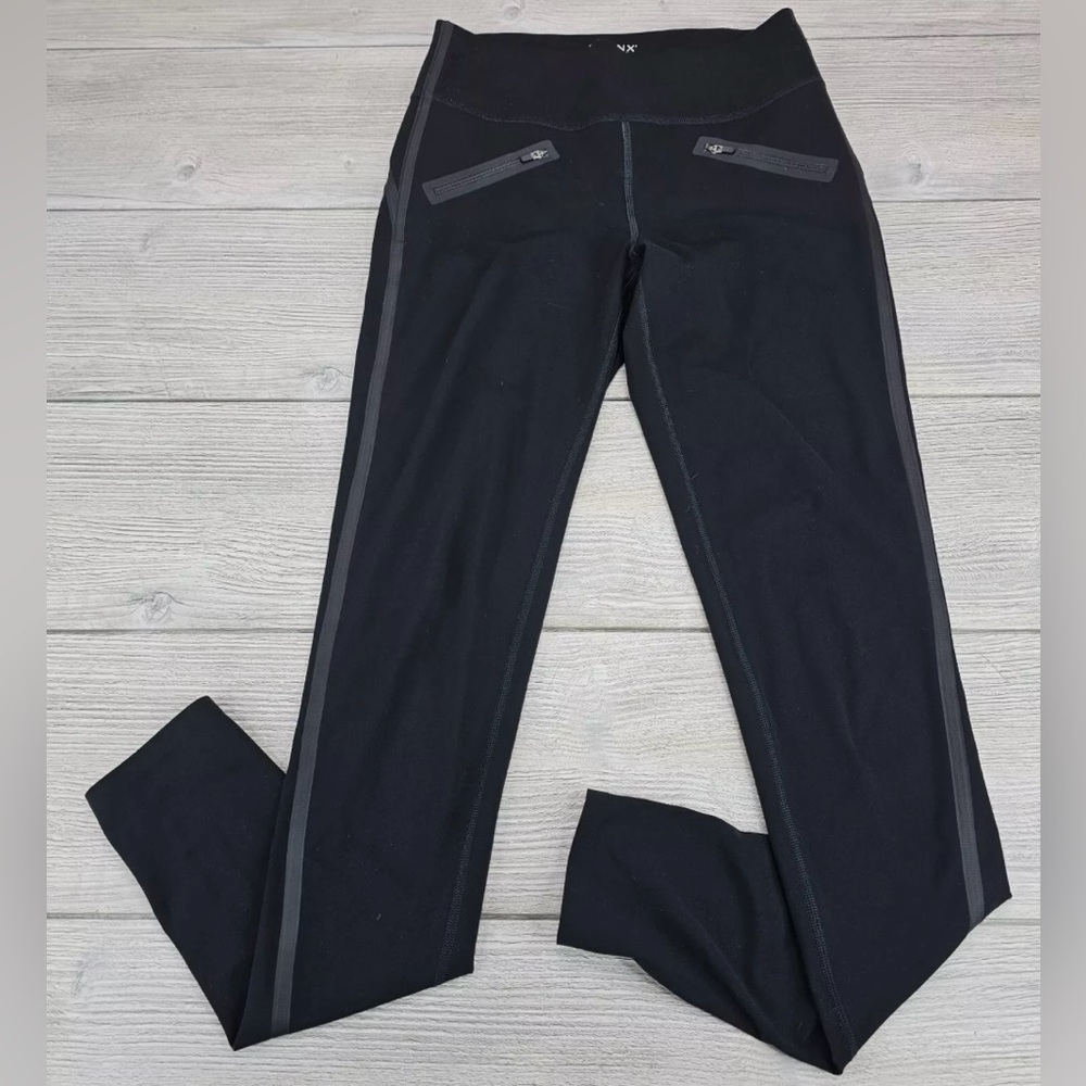 SPANX Leggings Womens Small Black Everywhere Tech Tape Shapewear w/ Zip Pockets